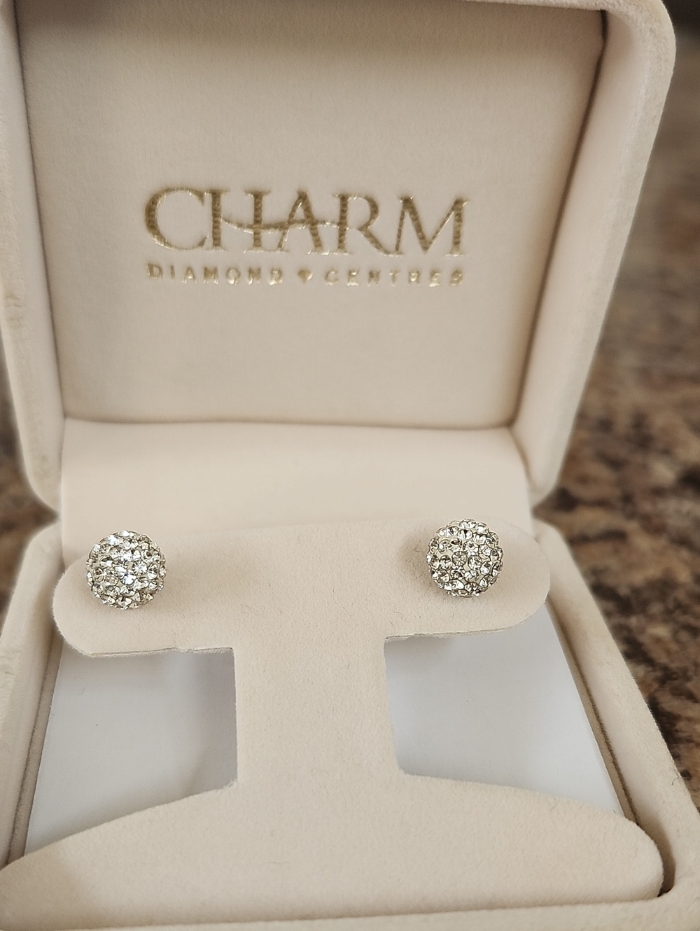 Silver Crystal Cluster Stud Earrings